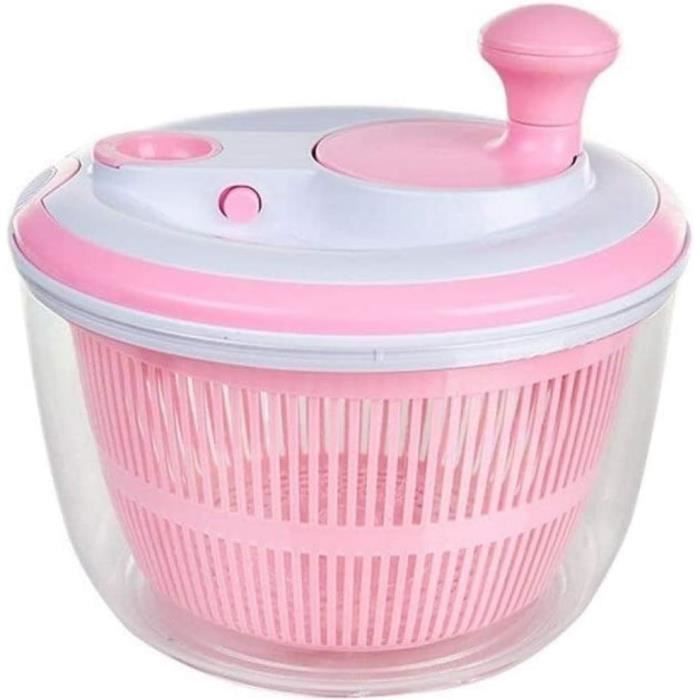 Essoreuse à Salade 5L Grande Capacité – Manuelle Rapide Avec Couvercle Verrouillable Et Manivelle Ergonomique – Rouge/Bleu