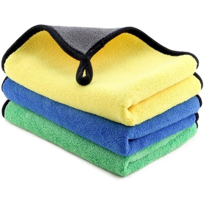 Kit De Nettoyage Auto 9 Pièces Microfibre 600 GSM - 5 Chiffons & 4 Gants De Lavage Pour Voiture Et Maison