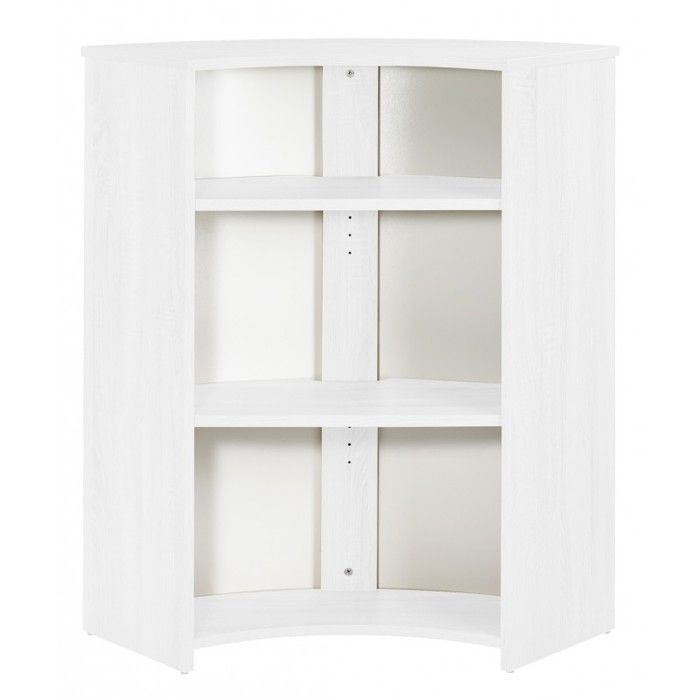 Meuble Comptoir Bar 96 cm Blanc 3 Niches - Capitons 911 - L 96.7 x l 44.9 x H 104.8 cm