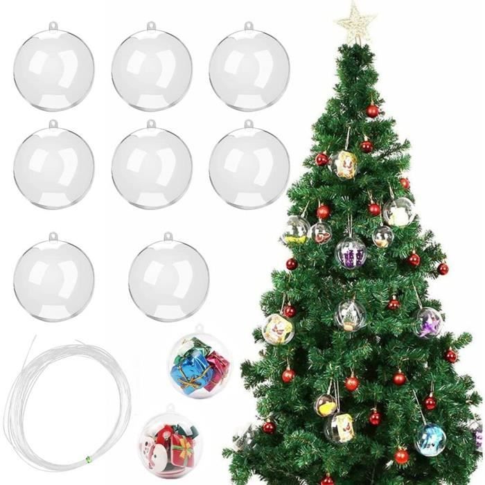 Boule Transparente Noel 24 Pièces Boules Plastique 6cm Boule Decoration
