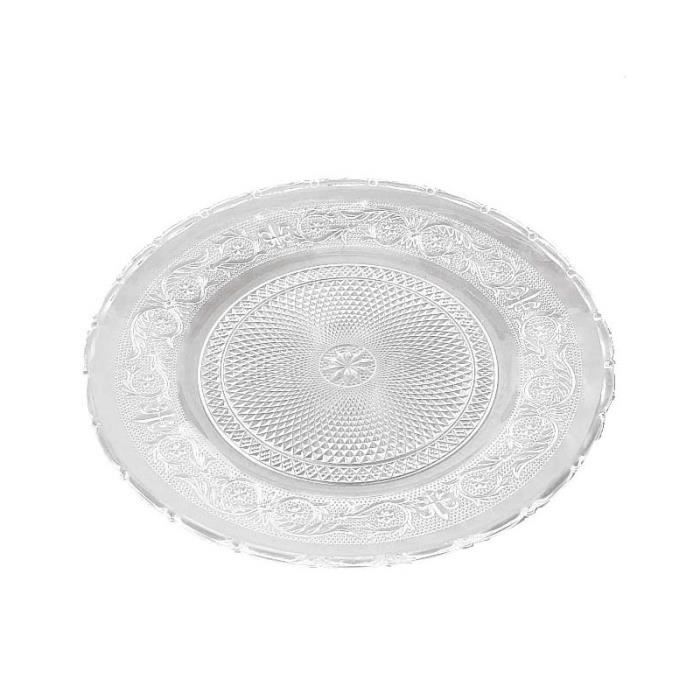Assiette Transparente en Verre Royale - D30cm 0,000000