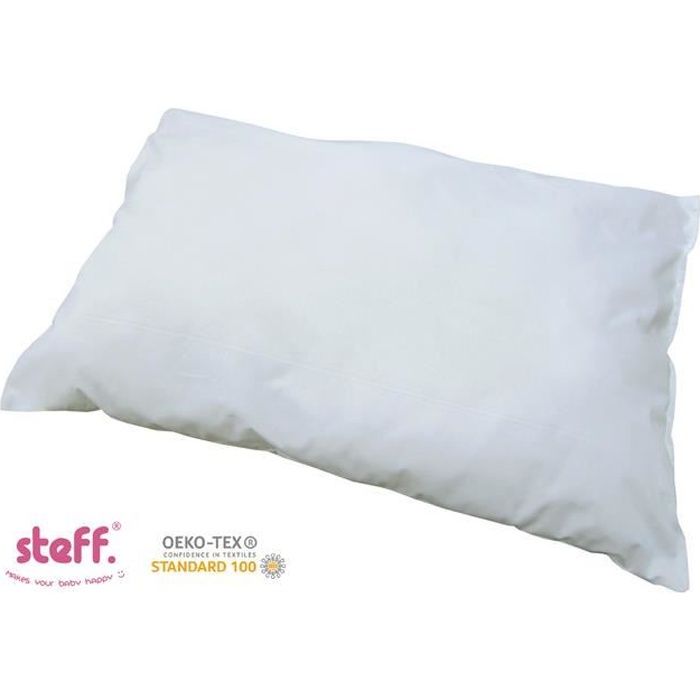 Steff - Oreiller enfant - 40x60 cm - coton percal - blanc - OEKO tex  standard 100 - Cdiscount Maison