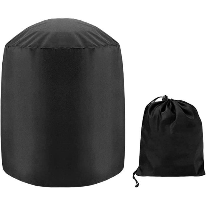 Housse Brasero Ronde Étanche Et Coupe-vent - Protection UV Pour Jardin, Terrasse, 85x40 Cm Noir
