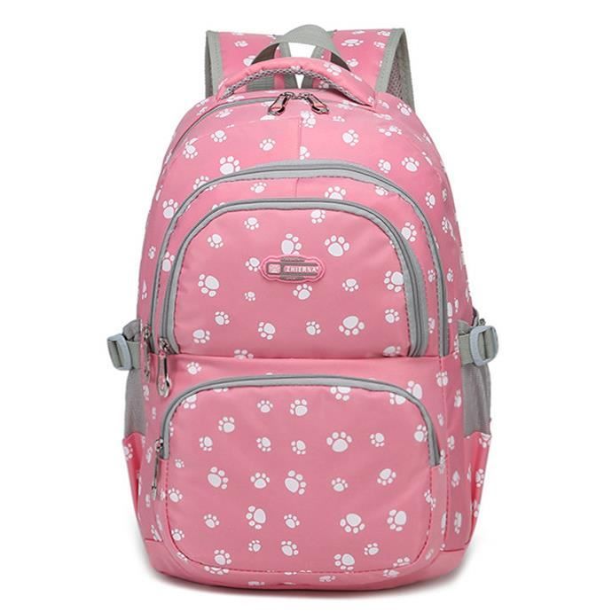 Sac Dos en Nylon College Fille 2 Compartiments Sac d cole