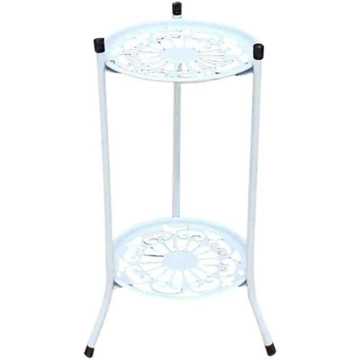Support De Plantes En Fer Forgé Blanc - Étagère à Fleurs Moderne Pour Intérieur Ou Balcon (45x22x20 Cm)