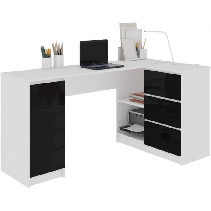 Balaur Bureau Informatique D Angle Moderne 155x85x77cm 3 Tiroirs Gloss Table Ordinateur Multi Rangements Blanc Noir Laque Achat Vente Bureau Balaur Bureau Informatique Soldes Sur Cdiscount Des Le 20 Janvier Cdiscount