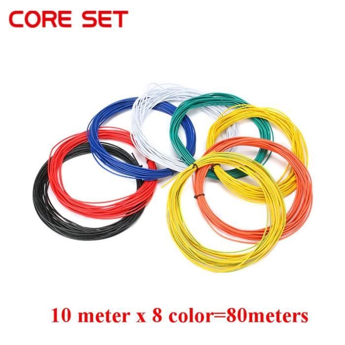 Coffret 5 bobines fil électrique 1mm² 10m multibrins – kit faisceau auto couleurs – 10A souple - Discount AutoSport