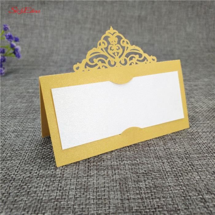 Cartes De Placement De Mariage Découpées Laser - Lot De 50 Cartes Pliées Rouge 12x9 Cm - Pour Tables, Buffets Et Réceptions