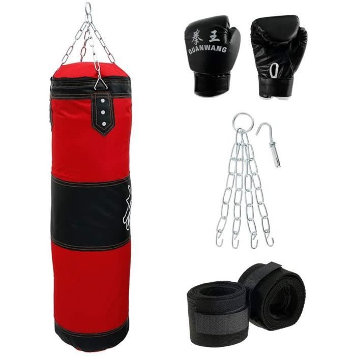 Sac de Frappe Adulte Lourd 80kg, Sac de Boxe Frappe Adulte Toile