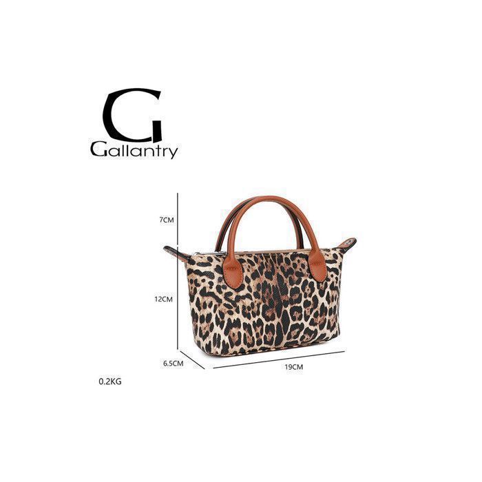 Sac à Main - Femme - Gallantry - Cuir - Léopard - Glamour - Anses - Bandoulière Amovible - 19 x 19 x 6 5 cm Sac à Main - Femme - Gallantry - Cuir - Léopard - Glamour - Anses - Bandoulière Amovible - 19 x 19 x 6 5 cm