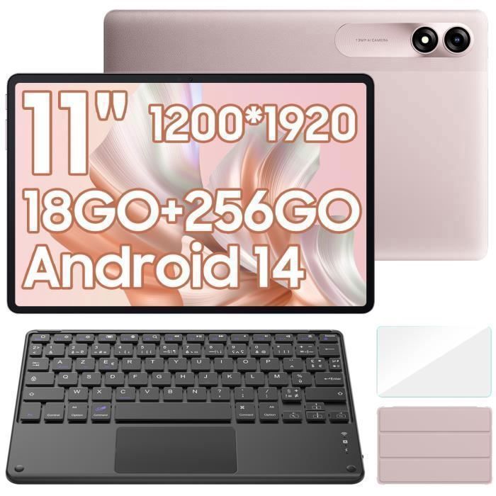 Blackview Tab 9 WiFi Tablette Tactile 10.95 1200*1920 1080P Android14 18Go+256Go-SD 1To 8200mAh Mode PC WPS Rose Avec Clavier K1