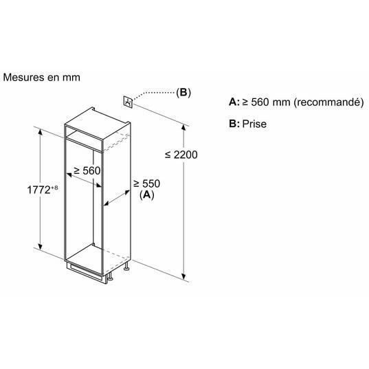 BOSCH Réfrigérateur combiné intégrable 2 portes 260 No Frost KIN865SE0 - vue 4