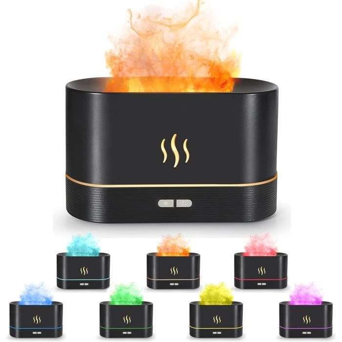 Bulora Diffuseur Flamme + Bruit Blanc – Humidificateur 3-en-1, Veilleuse Flamme, 8 Sons Apaisants, Bluetooth, Pour Sommeil & Méditation