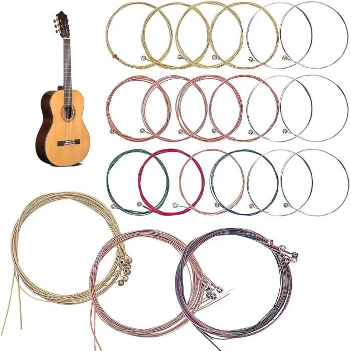 Lot De 6 Jeux De Cordes De Guitare Acoustique En Acier Pour Guitares Acoustiques (2 Ensembles En