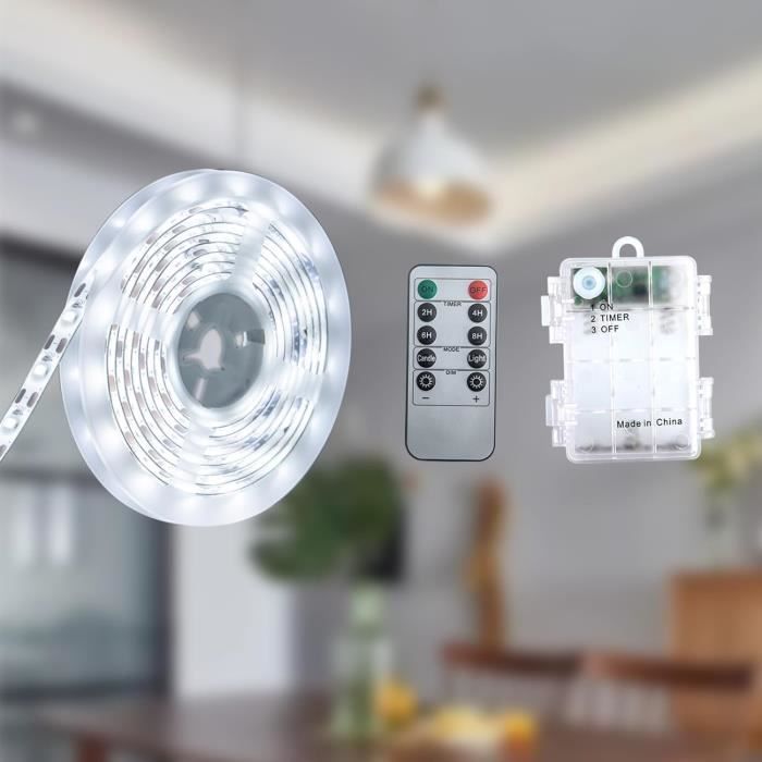MUSUNIA Bande LED RGB 5050 2m à Piles Ou USB - Télécommande 16 Couleurs, Dimmer, Découpable - Rétroéclairage TV, Meubles, Chambre
