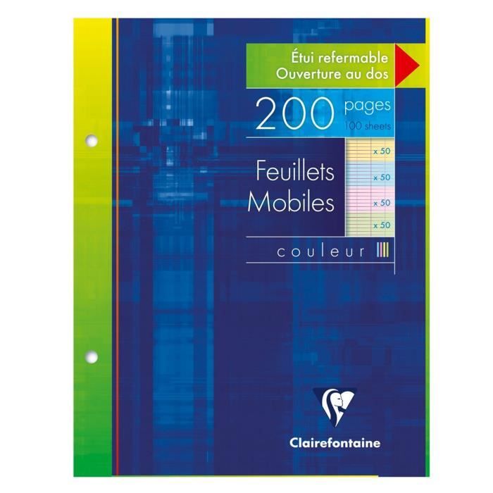 CLAIREFONTAINE Feuillets Mobiles 17 x 22 cm 200 Pages