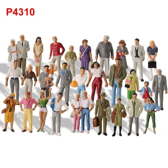 P4305 20pcs Modèle 1:43 Peint Des Personnages Debout Gauge Passager Personnes EB - Foto 3