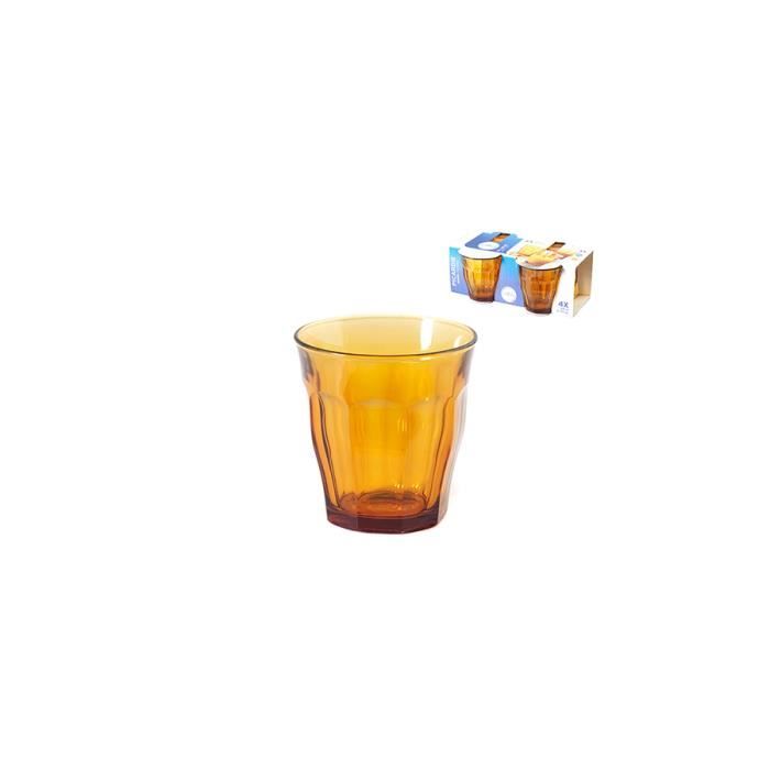 Tasses - Duralex - Picardie - Verre vermeil - Lot de 12 - Compatible lave-vaisselle