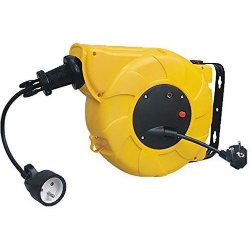 Enrouleur automatique mural - ELECTRALINE - 209000011 - 4 prises - Disjoncteur thermique - 15 m