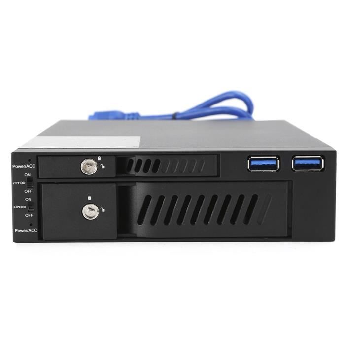 Aluminium Ventilateur Boîtier RAID 2 Baies Pour HDD/SSD - Aluminium Avec Et 4 Modes RAID Par CENMATE USB 3.0