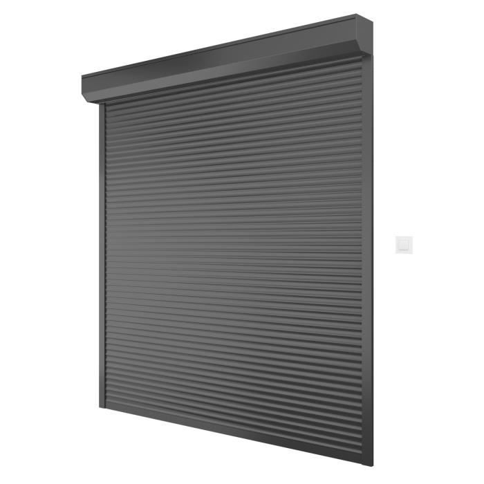 Volet roulant H220 x L240 cm en Aluminium recoupable en largeur et hauteur - Manœuvre électrique fil