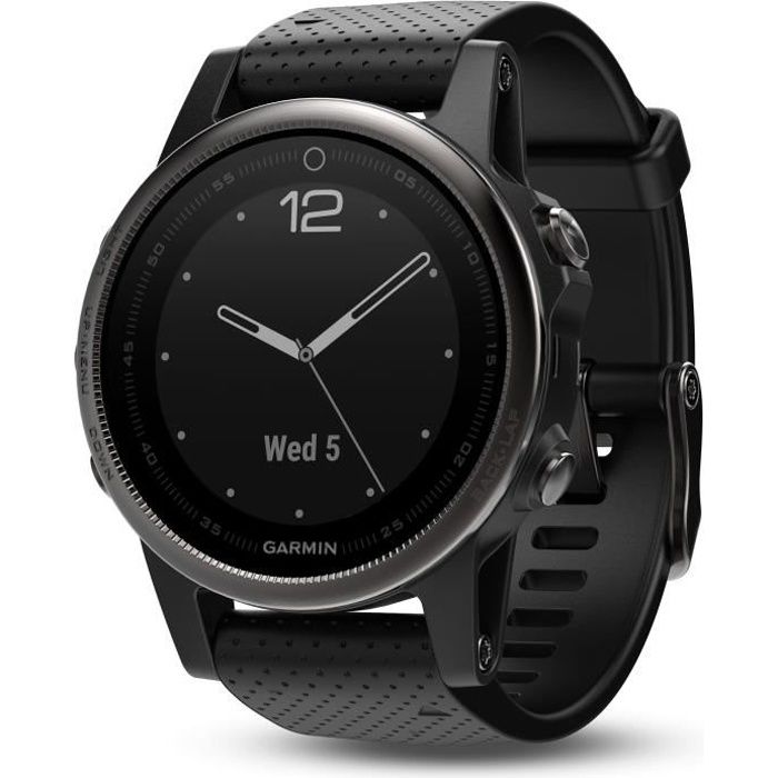 garmin fenix 5s sapphire black montre gps cardio multisport - noir