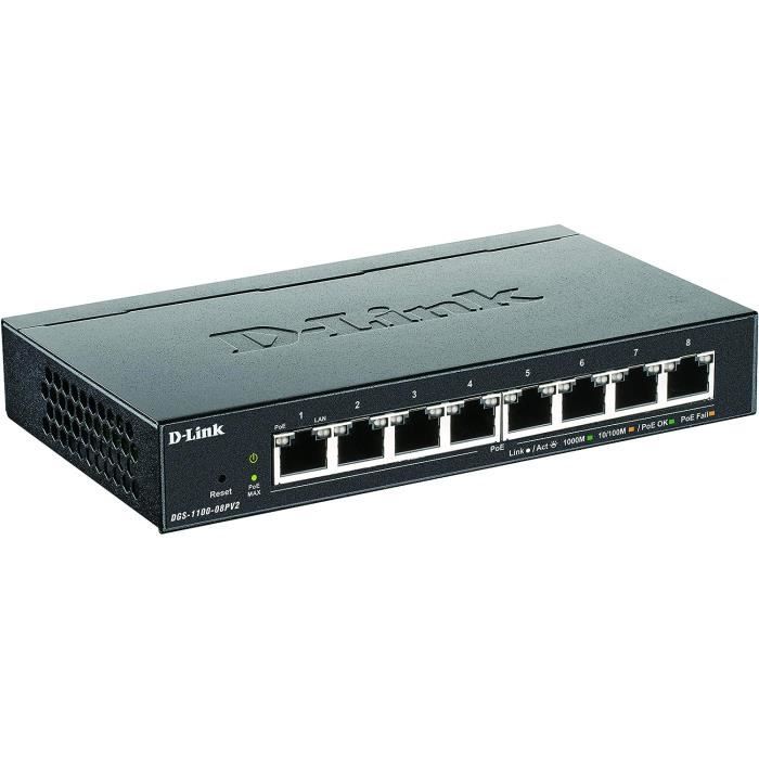 Switch PoE Gigabit DGS-1100 - GENERIC - 8 ports - Budget PoE 64W - VLAN ...