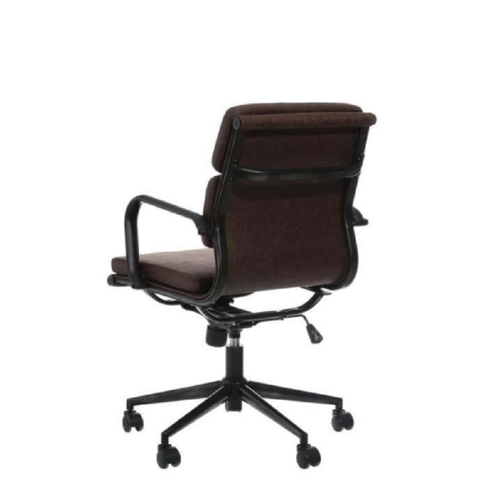 Chaise De Bureau A Roulettes Dolla En Pu Vieilli Marron Et Metal L 57 X L 59 X H 90 Achat Vente Chaise De Bureau Marron Cdiscount