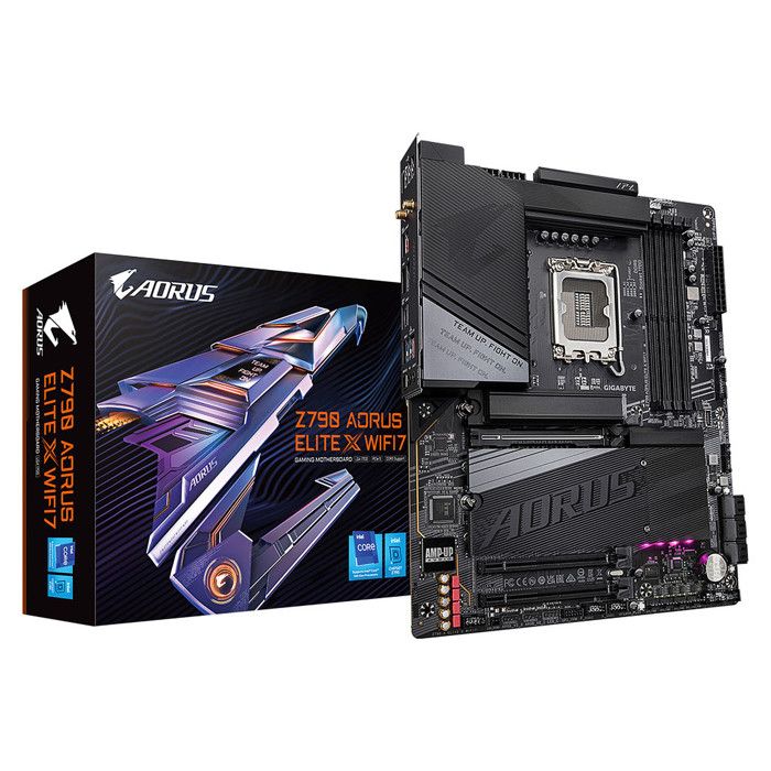 Gigabyte Z790 AORUS ELITE X WIFI7 - Carte mère ATX Socket 1700 Intel Z790 Express - 4x DDR5 - M.2 PCIe 4.0 - USB 3.2 - PCI-Express 5