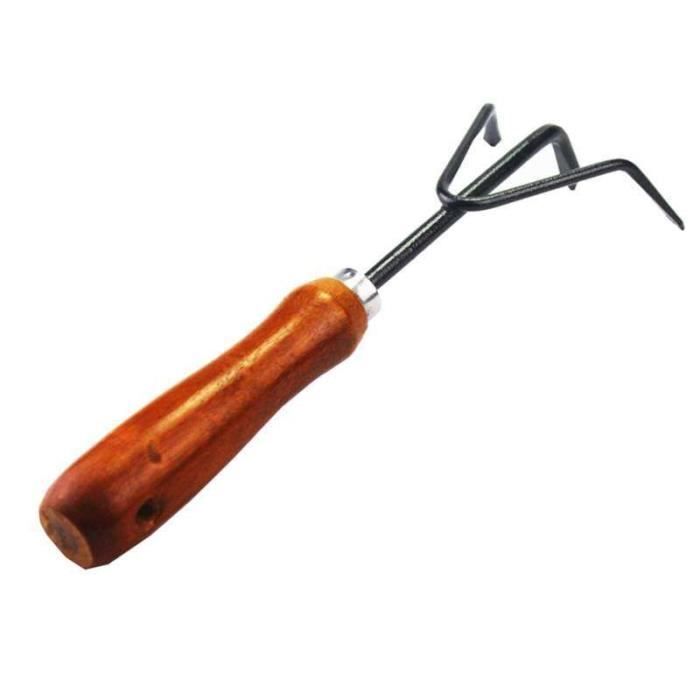 Râteau Griffes Ninja Japonais - Outil Jardin 5 Griffes Courbées Avec Manche Bois Pour Désherbage Léger