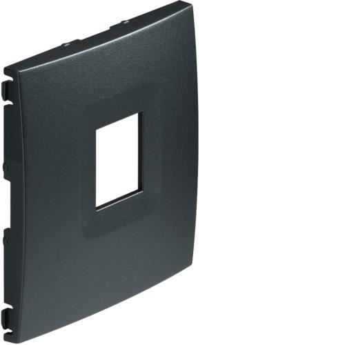 Enjoliveur Hager Kallysta Carbone Pour Prise RJ45 Ou HP Mono - Réf. WK751C, Neuf
