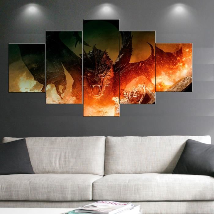Get Wallpaper Non Encadre 5 Toile Panneau Peinture Le Hobbit Film Peinture Free