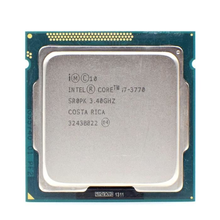 Processeur Intel Core I7 3770 3.40GHz pc ordinateur bureau CPU SR0PK FCLGA1155 8Mo frequence gaming gamer 4 coeurs 77W 77 watts