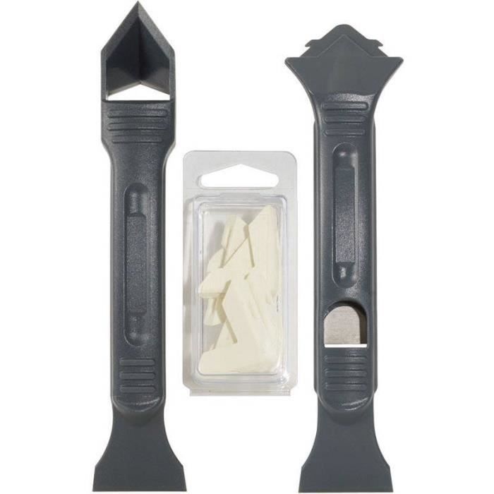 Ensemble de spatules et grattoirs pour silicone KS TOOLS FUGENFIX 116.1050 - Blanc