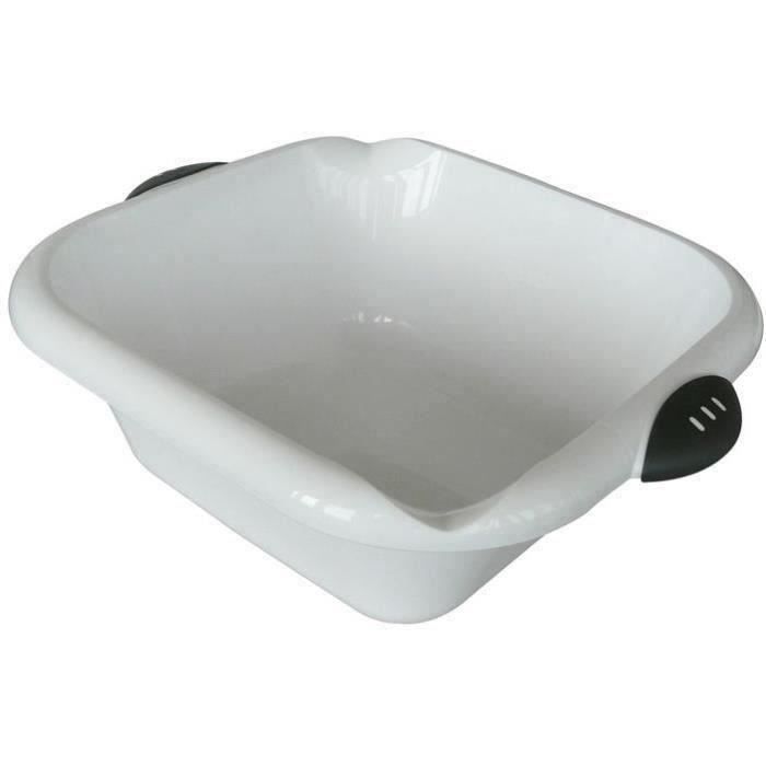 Cuvette carrée bimatière - 8 L - blanc