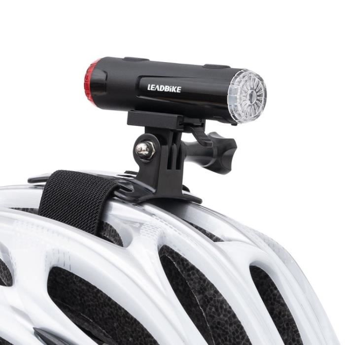 Lampe Casque Vélo 200 Lumens USB Rechargeable IP66 - Double Éclairage Avant Arrière 5 Niveaux - Avertissement 360°