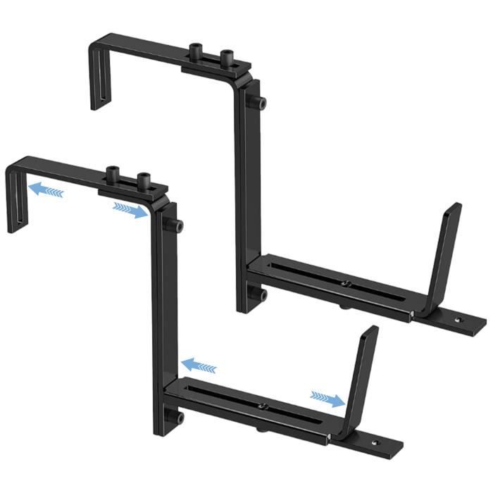 MOFGOE Jardinière Rectangulaire En Métal Pour Balcon - Support De Pot De Fleurs En Fer Pour Intérieur Et Extérieur - Noir - 150 X 20 X 13 Cm