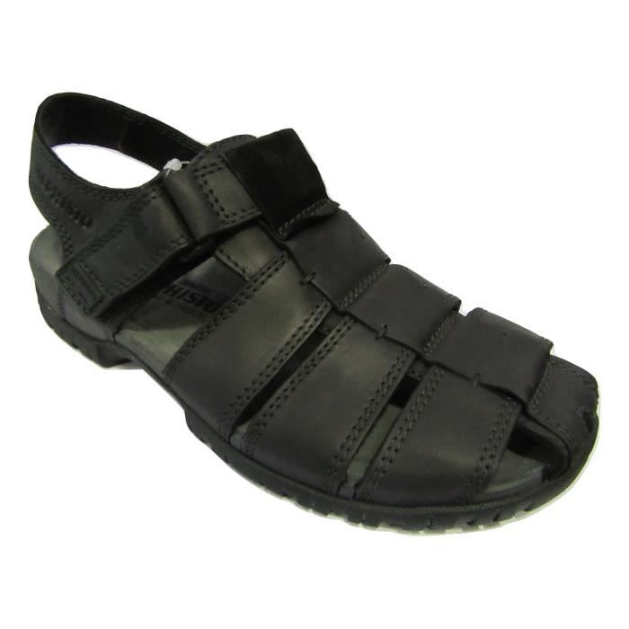 Sandale MEPHISTO cuir noir confort homme. 47 Noir - Achat / Vente sandale -  nu-pieds 3597434955114 - Soldes sur Cdiscount dès le 20 janvier ! Cdiscount