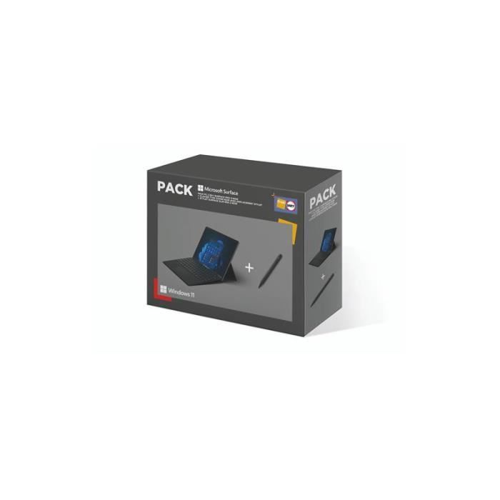 Pack Pc 2 en 1 Microsoft surface pro 9 Noir 13'' écran tactile Intel Core i5 8Go RAM 256Go SSD graphite + clavier Microsof