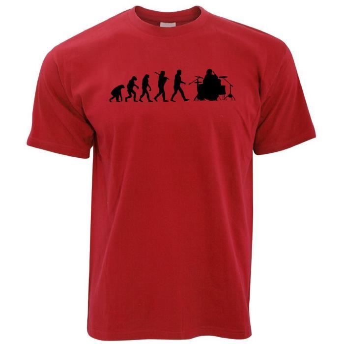 Évolution des hommes Batteur Musique Drôle Graphique Unisexe T-Shirt 