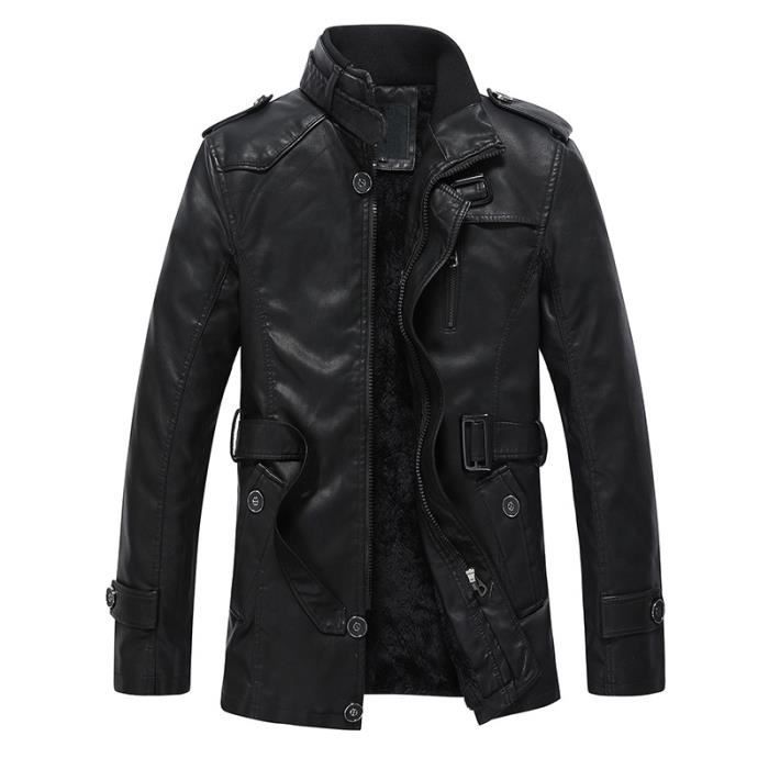 Veste simili cuir mi longue homme Clearance