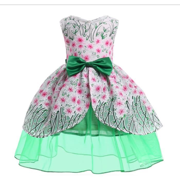 Elegante Fleur Fille Robe De Mariage D Ete Filles Princesse Robe De Noel Enfants Robe De Soiree Pour Fille 3 8ans Vert Achat Vente Robe Cdiscount