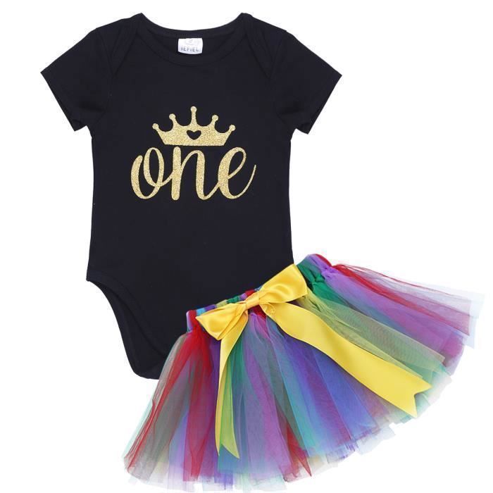 Ensemble Vetements Body Bebe Filles Anniversaire Couronne De 6 A18 Mois Fete Noir Cdiscount Pret A Porter