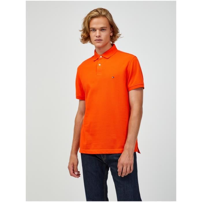 Tommy hilfiger orange polo cheap