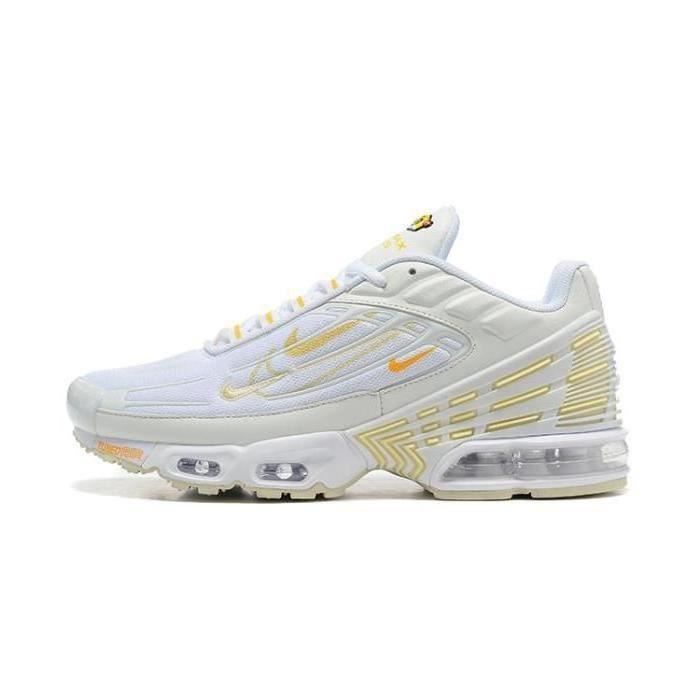 Nike air max plus tn chaussures de course blanc jaune Blanc Cdiscount Chaussures