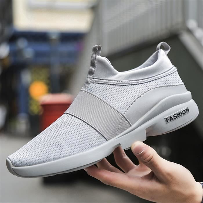 Sneakers Homme Classique Couleur Unie Chaussures Super Chaussures Nouvelle Mode Grande haute qualite Gris Cdiscount Chaussures