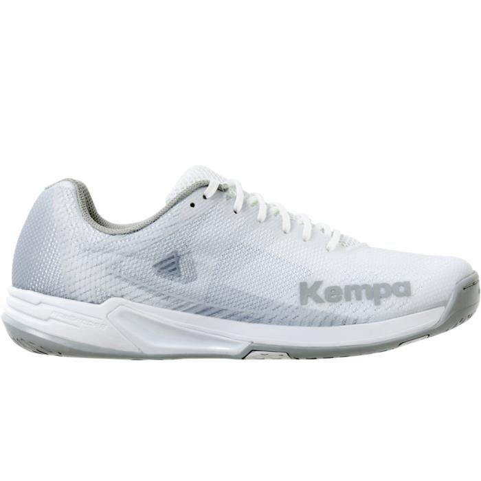 Chaussures de handball femme Kempa Wing 2.0 - Blanc/Gris Froid - Semelle Michelin et Confort Optimal Chaussures de handball femme Kempa Wing 2.0 - Blanc/Gris Froid - Semelle Michelin et Confort Optimal