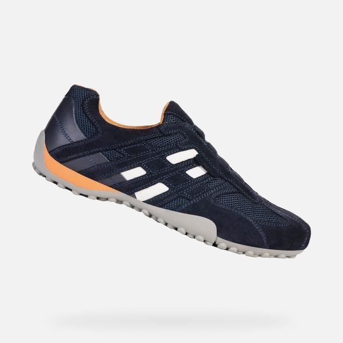 Geox Basket Geox U Snake L - Homme - Dark Grey/Off White - Nubuck - Confort exceptionnel