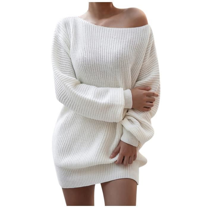 robe pull blanche femme
