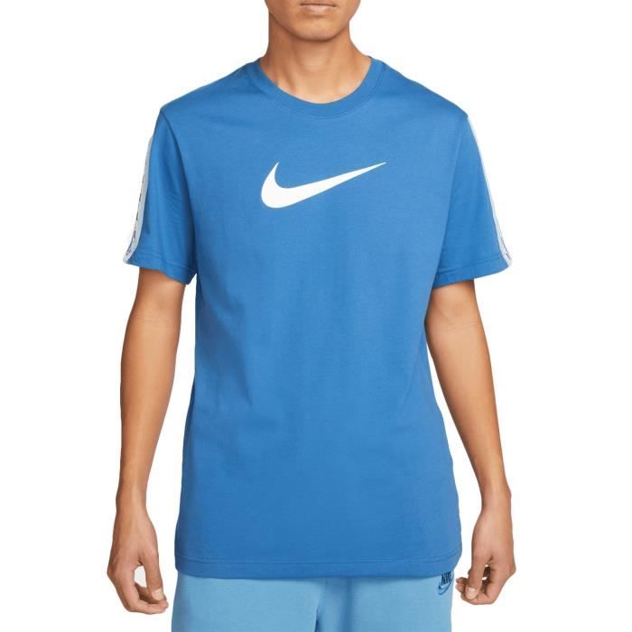 T-shirt Nike pour Homme Repeat Bleu DM4685-407 - Respirant - Manches courtes - Multisport